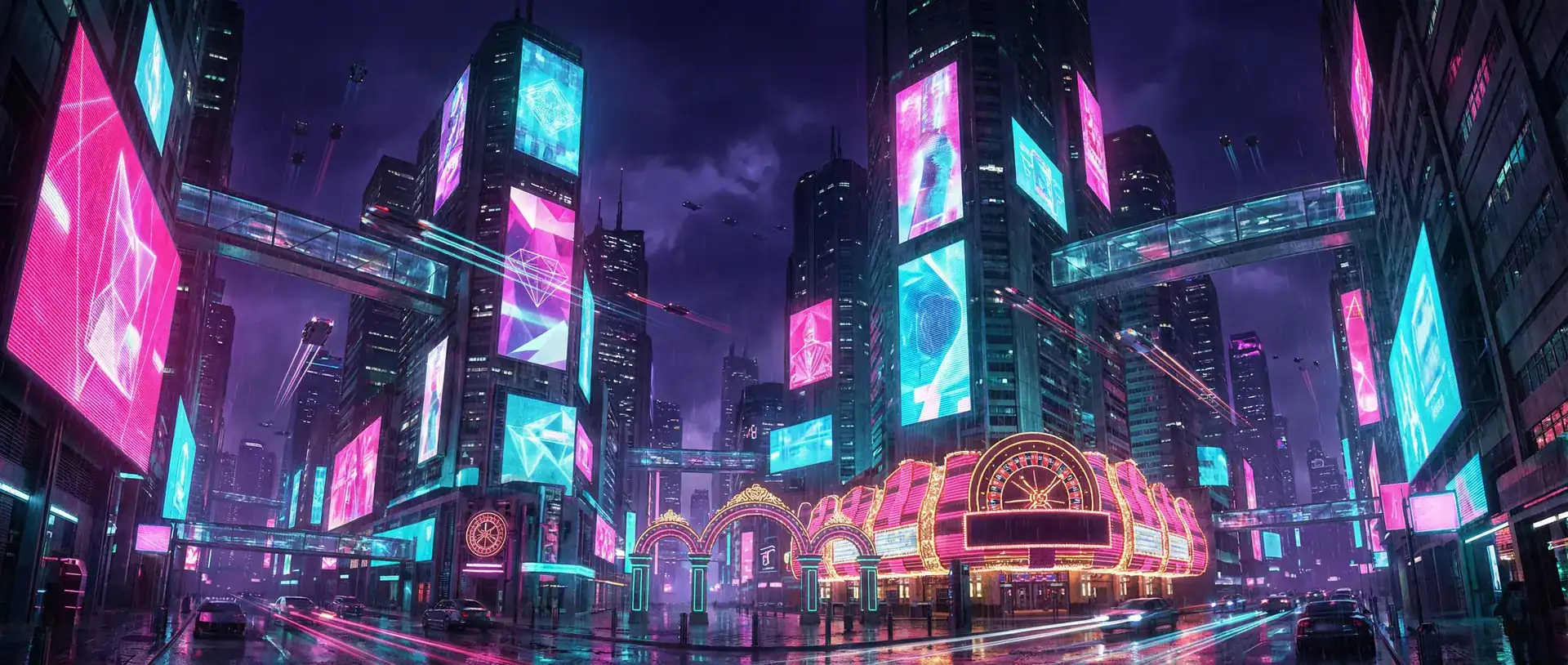 希尔威廉官网 赛博朋克霓虹复古都市夜景